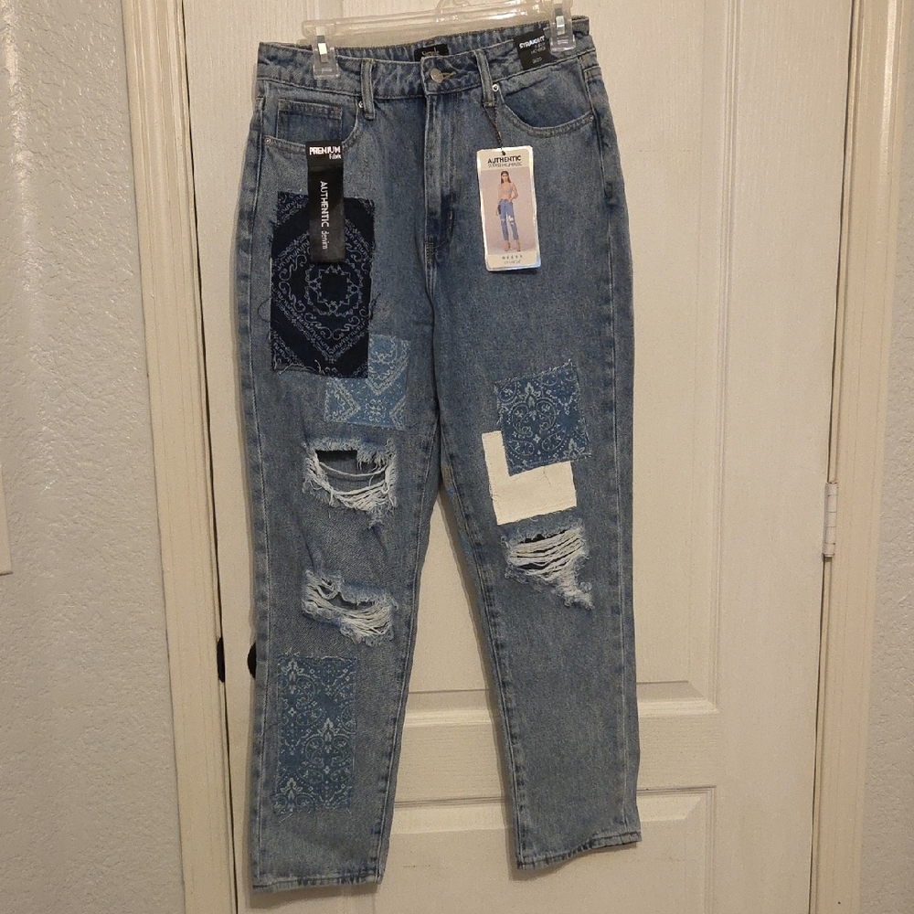 Patchwork Blue Jeans